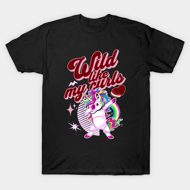 Wilds Like My Curls Toddler Cute Unicorn Curly Haired Retro T-Shirt by alcoshirts